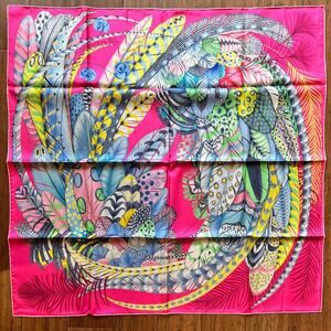HERMES 90 Silk Plumes En Fete Scarf